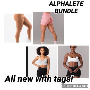NWT 4pc Bundle ALPHALETE leggings, shorts, 2 bralettes